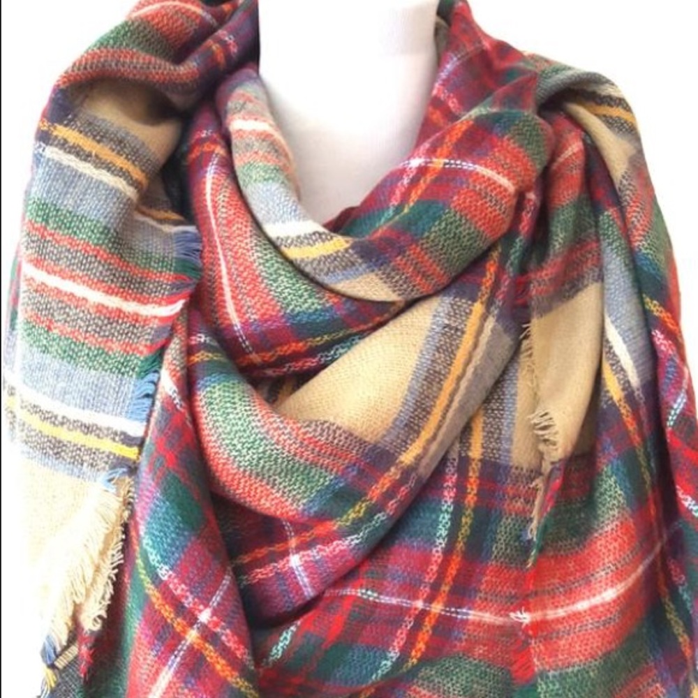 Plaid Zara knit scarf